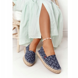 Espadrillot punotulla alustalla Big Star AA274628 Navy Blue beige tummansininen 2