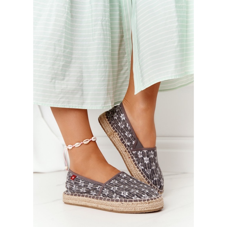 Espadrillot punotulla alustalla Big Star AA274680 harmaa 2