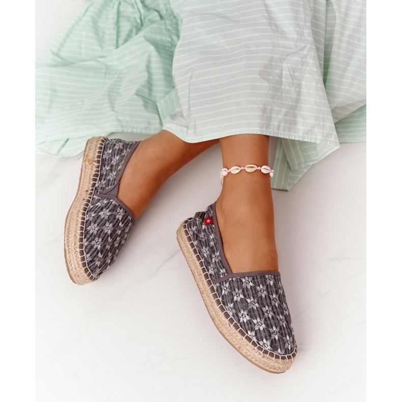 Espadrillot punotulla alustalla Big Star AA274680 harmaa 1