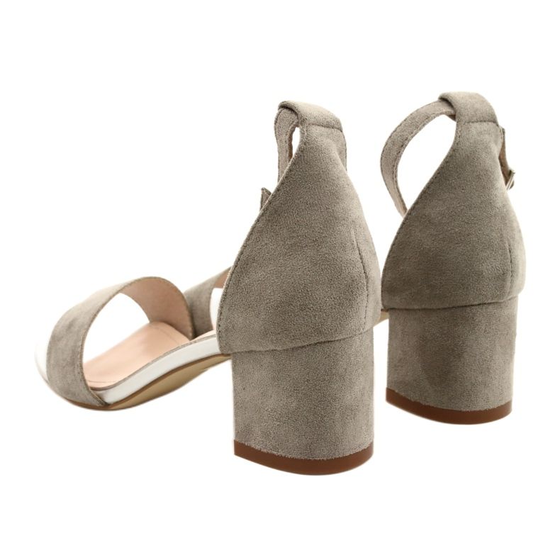 Sergio Leone Sandaalit matalalla ekologisella pylväällä SK839 hopealla 5