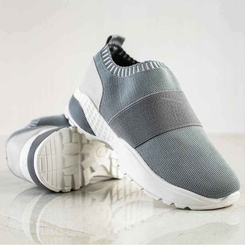 SHELOVET Liukuvat urheilukengät, joissa on joustava nauha harmaa 1