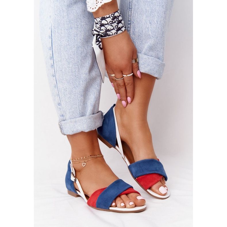 Nahkaiset sandaalit Maciejka 04614-17 Navy Blue-Red punainen 1