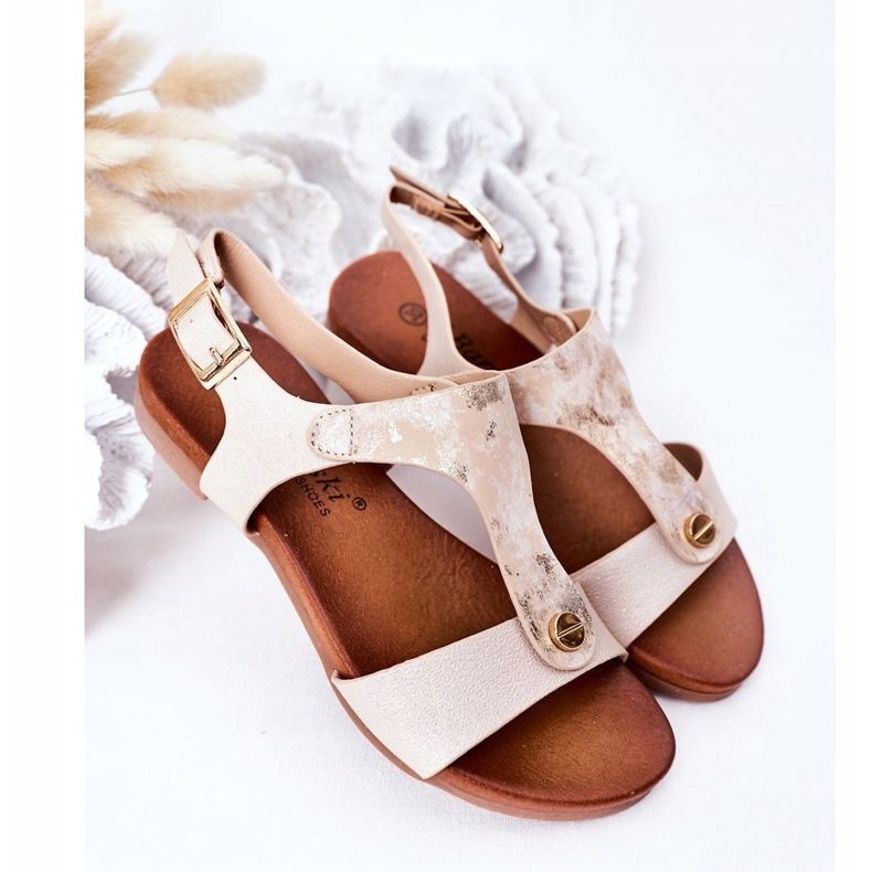 S.Barski Lasten sandaalit S. Bararski Comfort Złote valkoinen hopea kultainen 2