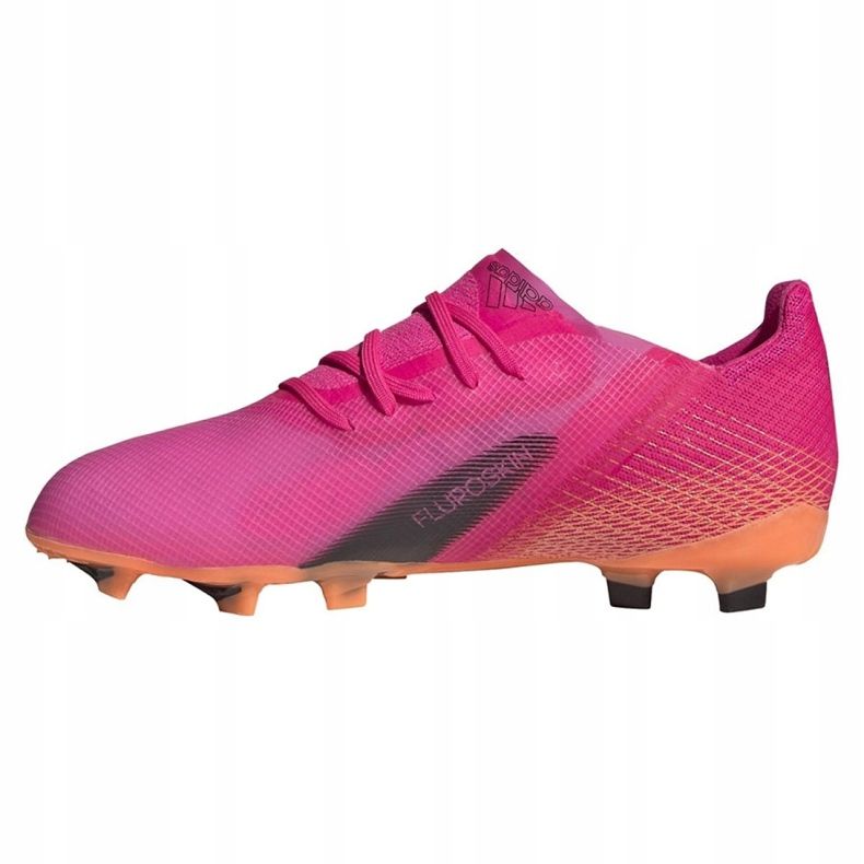 Adidas X Ghosted.1 Fg Jr FW6956 jalkapallokengät pinkki, oranssi vaaleanpunainen 1