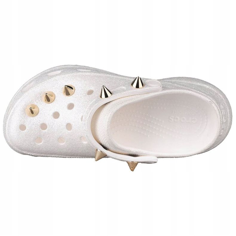 Crocs Classic Bae Glitter Stud Clog W 206783-100 valkoinen kultainen 2