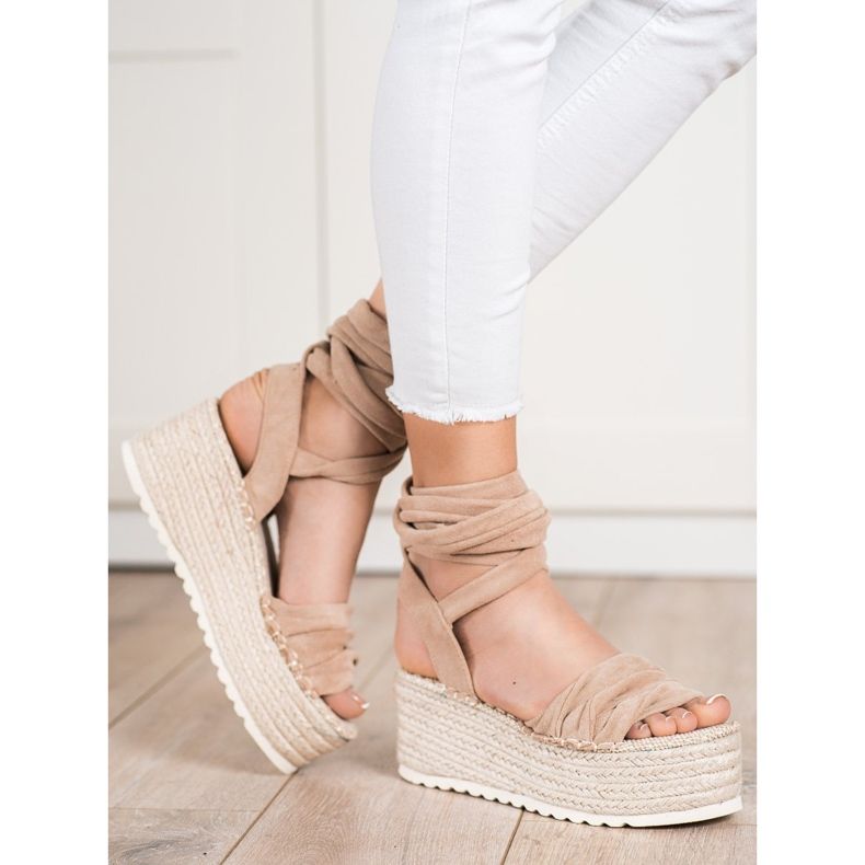 SHELOVET Sidotut Espadrilles -sandaalit beige 1
