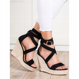 SHELOVET Espadrilles -sandaalit soljella musta 1