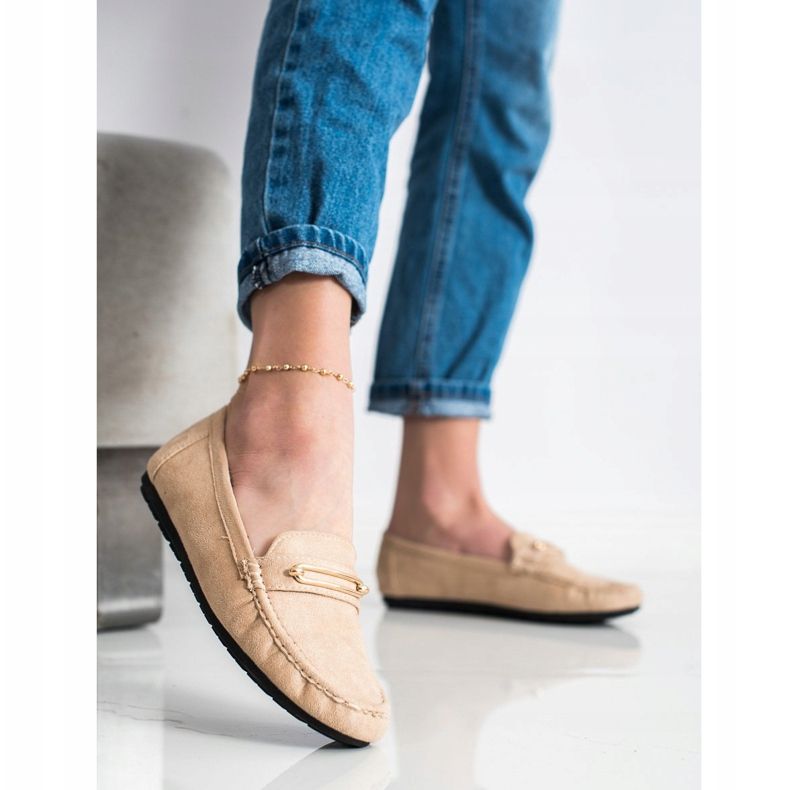 SHELOVET Mukavat Beige Loaferit ruskea 1