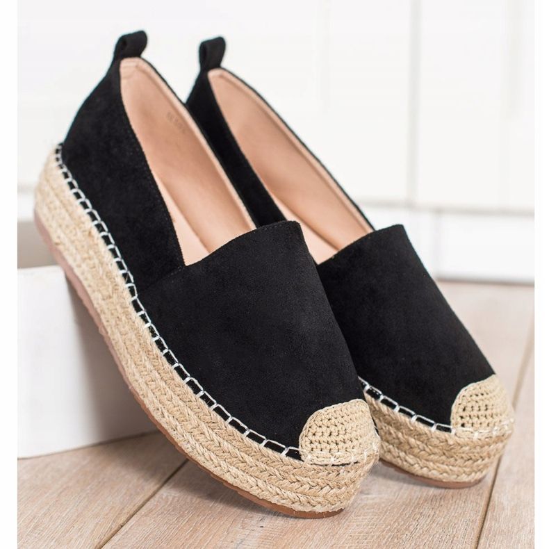 SHELOVET Suede Espadrilles alustalla musta 2