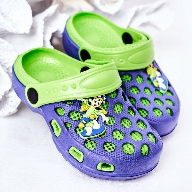 Lasten vaahtotossut Crocs Navy Blue-Green Jupiter tummansininen vihreä 1