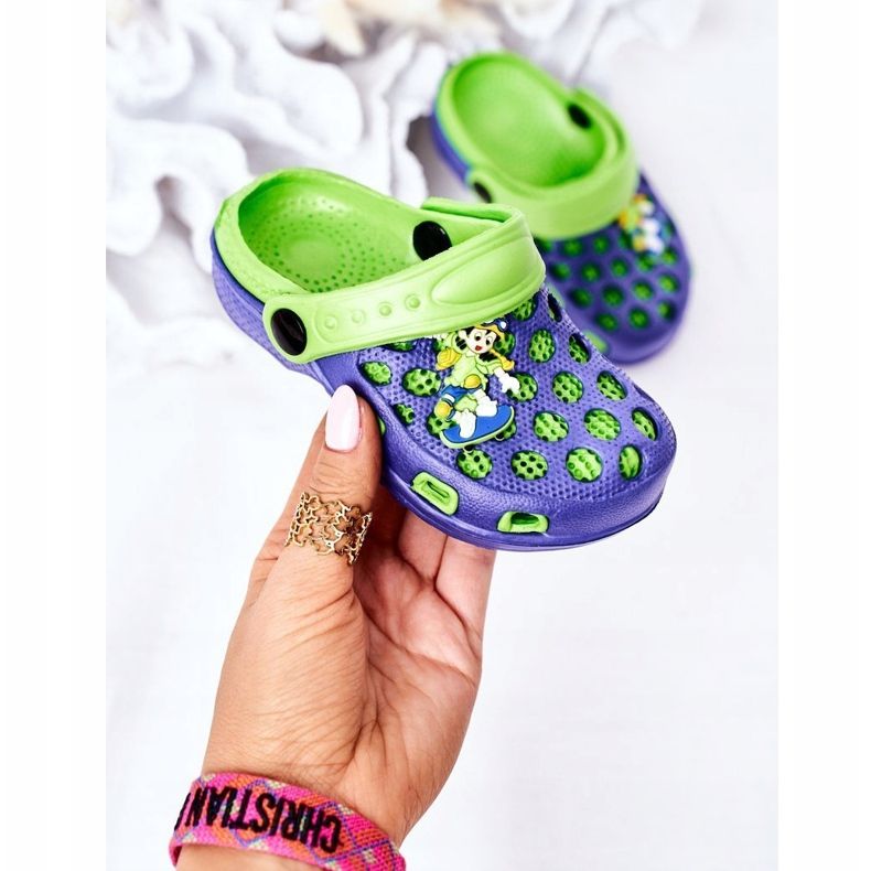 Lasten vaahtotossut Crocs Navy Blue-Green Jupiter laivastonsininen vihreä 2
