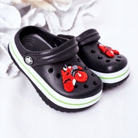 Lasten vaahtotossut Kroks Black Lazy Day musta monivärinen 2