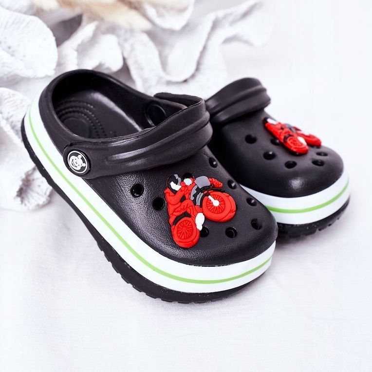 Lasten vaahtotossut Kroks Black Lazy Day musta monivärinen 2