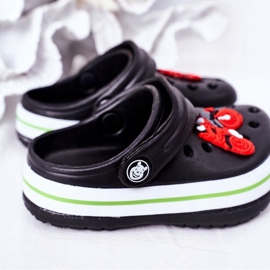 Lasten vaahtotossut Kroks Black Lazy Day musta monivärinen 1