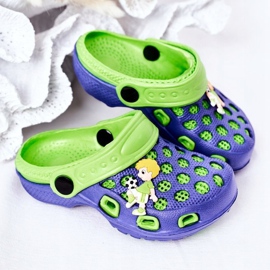 Lasten vaahtotossut Crocs Navy Blue-Green Jupiter tummansininen vihreä 1