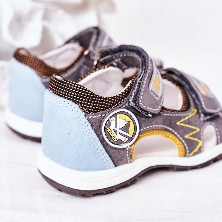 EVE Lasten harmaat jalkapallosandaalit tarranauhalla monivärinen 1