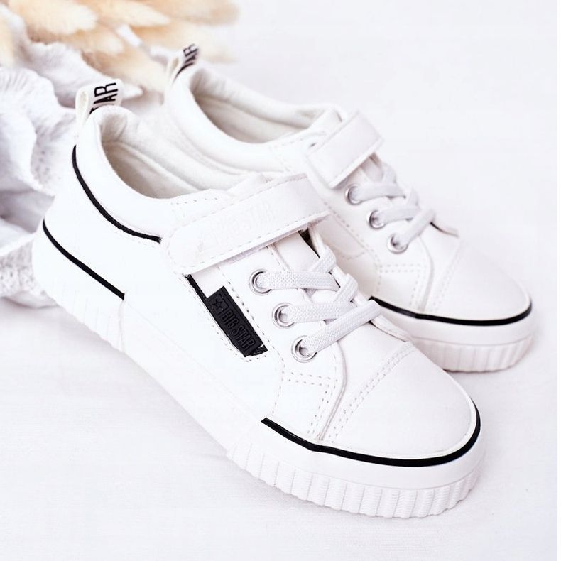 Lasten lenkkarit tarranauhalla Big Star HH374028 valkoinen 1