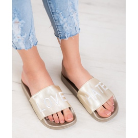 Small Swan LOVE &amp; HATE Eco -nahkatossut kultainen 1