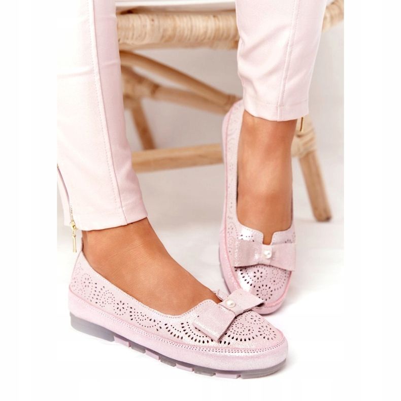 Rio Flore Nahka Ympäristöystävälliset Ballerinat Pinkki vaaleanpunainen 4