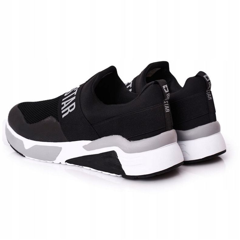 Miesten urheilukengät Slip-On Memory Foam Big Star HH174148 Musta valkoinen 1
