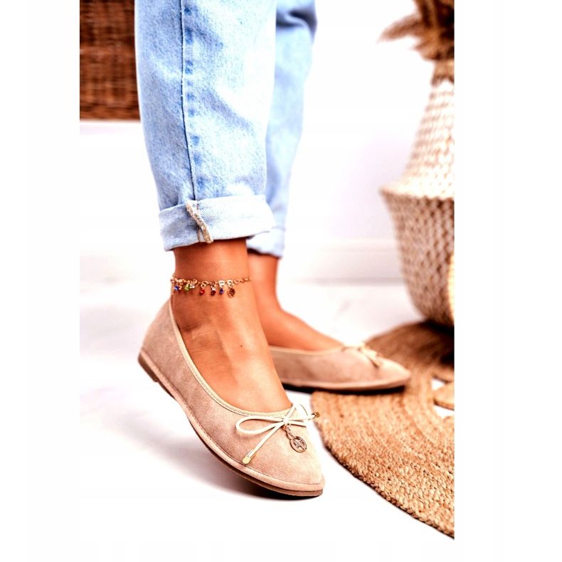 Naisten ballerinat Lu Boo Suede Beige 1