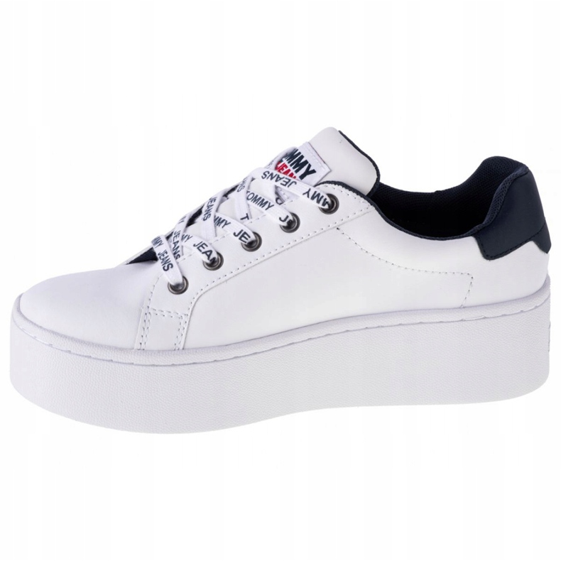 Tommy Hilfiger Iconic Leather Flatform -kengät, EN0EN01113-YBR valkoinen laivastonsininen 1
