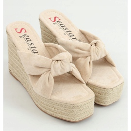 Beige XY14P Beige espadrilles -kiilat 1