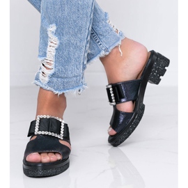 Siniset kiiltävät varvastossut Lizzy -soljella sininen 1