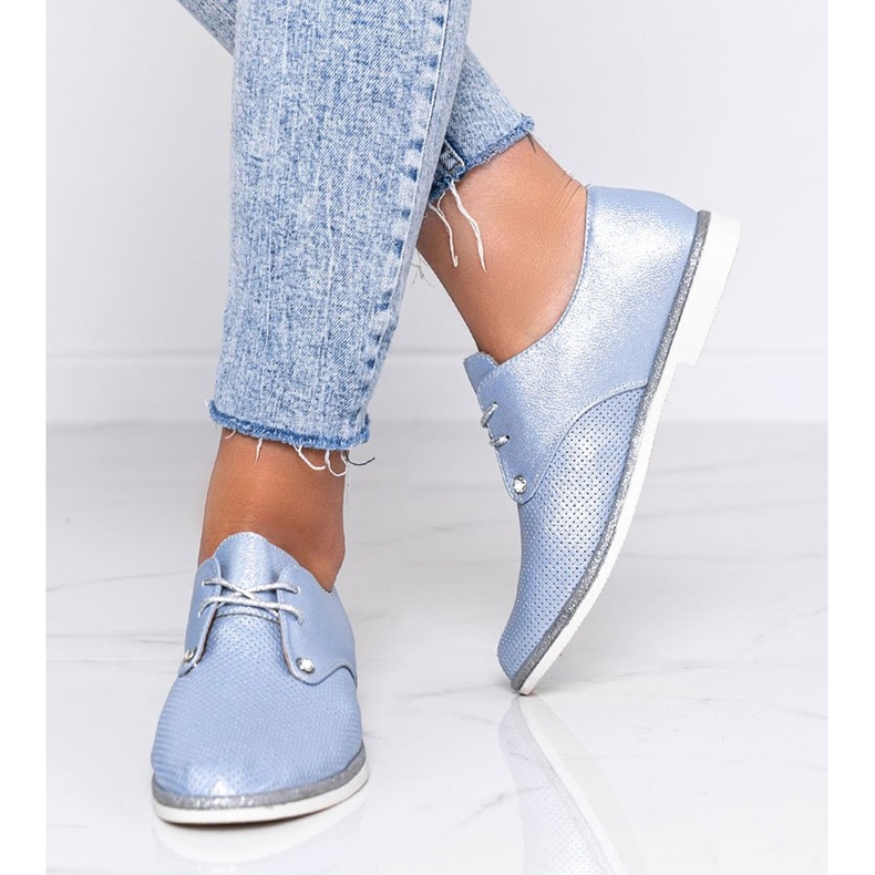 Siniset, kiiltävät Grand Street -kengät sininen 1