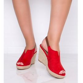 Lindyn punaiset kiilamaiset sandaalit punainen 1