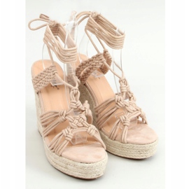 Espadrillit kiila punottu boho beige M319P Nude 1