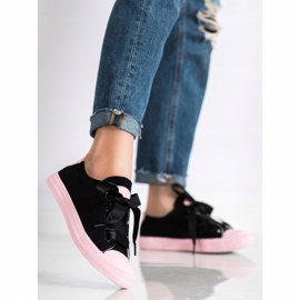 SHELOVET Tyylikkäät sidotut lenkkarit musta 1