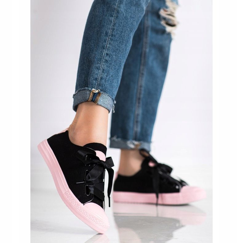 SHELOVET Tyylikkäät sidotut lenkkarit musta 1