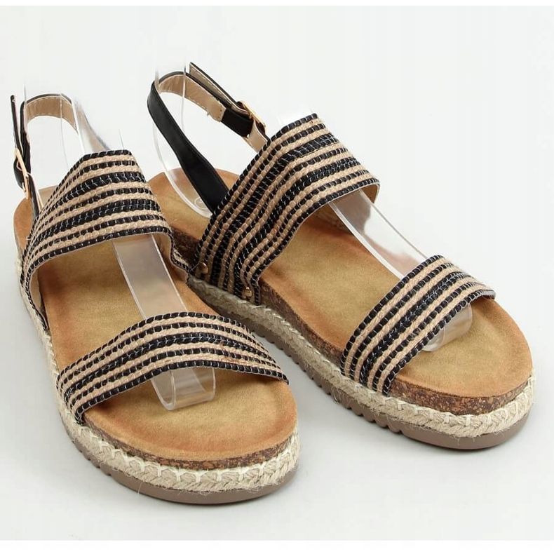 Mustat espadrilliset sandaalit FD-50 Musta beige 1