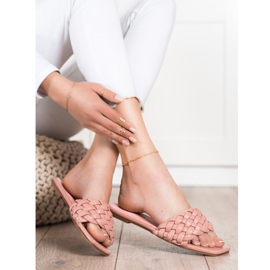 Goodin Punotut Eco -nahkatossut vaaleanpunainen 2