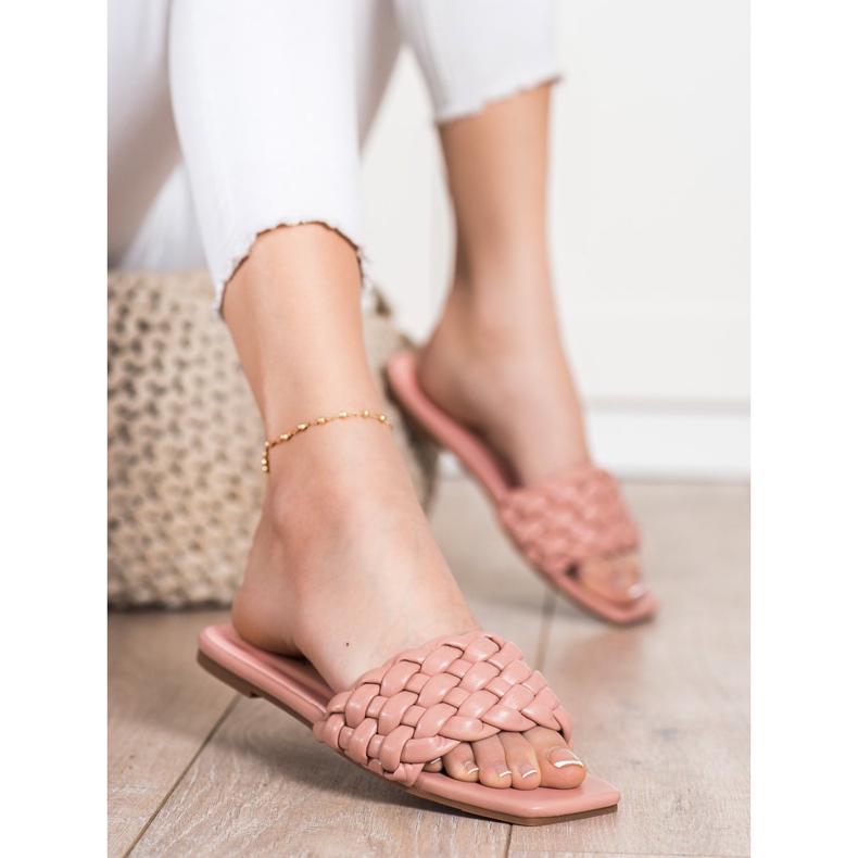 Goodin Punotut Eco -nahkatossut vaaleanpunainen 1