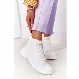 Naisten valkoiset Trissy -nahkakengät suurella pohjalla valkoinen 2