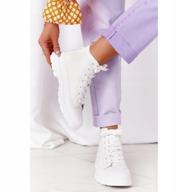 Naisten valkoiset Trissy -nahkakengät suurella pohjalla valkoinen 1