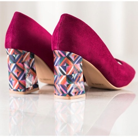 Sabatina Avokärkiset pumput koristeellisella kantapäällä vaaleanpunainen 1