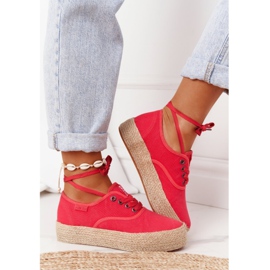 Pitsiset espadrillot punotulla alustalla Big Star FF274141 Red punainen 2