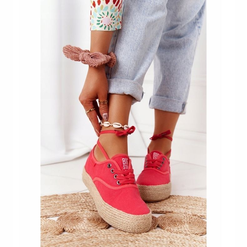 Pitsiset espadrillot punotulla alustalla Big Star FF274141 Red punainen 1