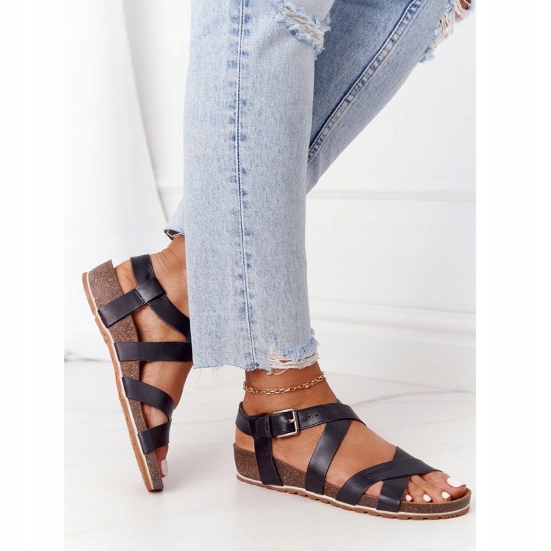 Mustat sandaalit korkkipohjalla Big Star DD274A009 2