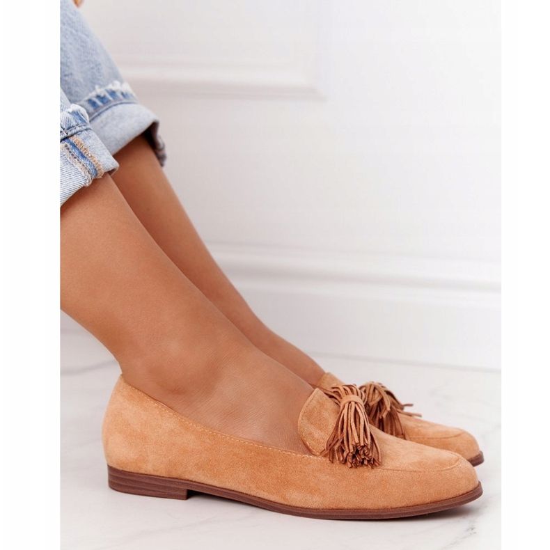 EVE Fringed Suede Loafers Camel Alicante ruskea 1