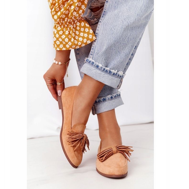EVE Fringed Suede Loafers Camel Alicante ruskea 2