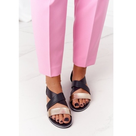 Kultaiset ja mustat ribbiset sandaalit 2