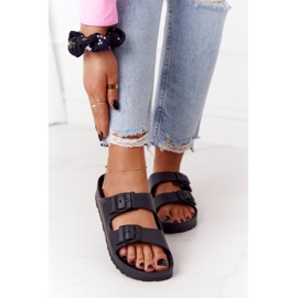 NEWS Naisten mustat Stacy -kumitossut 2