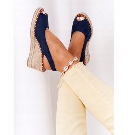 PG1 Las Palomas Wedge sandaalit punoksilla beige tummansininen 1