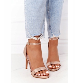 PG1 Tyylikkäät sandaalit korkokenkällä ruusukultaista glamouria vaaleanpunainen kultainen 2