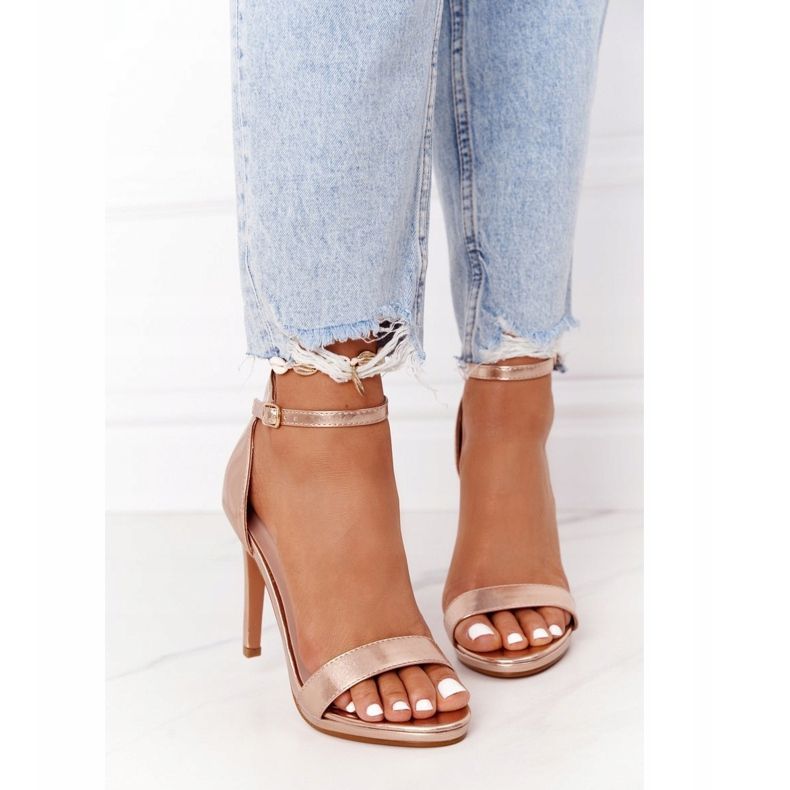 PG1 Tyylikkäät sandaalit korkokenkällä ruusukultaista glamouria vaaleanpunainen kultainen 2