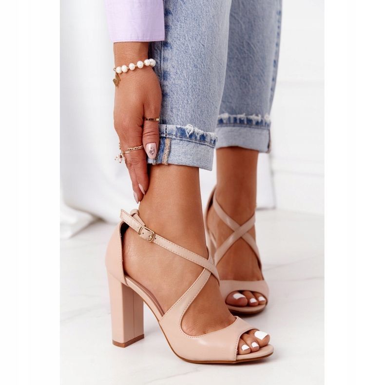 PG1 Tyylikäs alaston Jemma sandaalit baarissa beige vaaleanpunainen 2